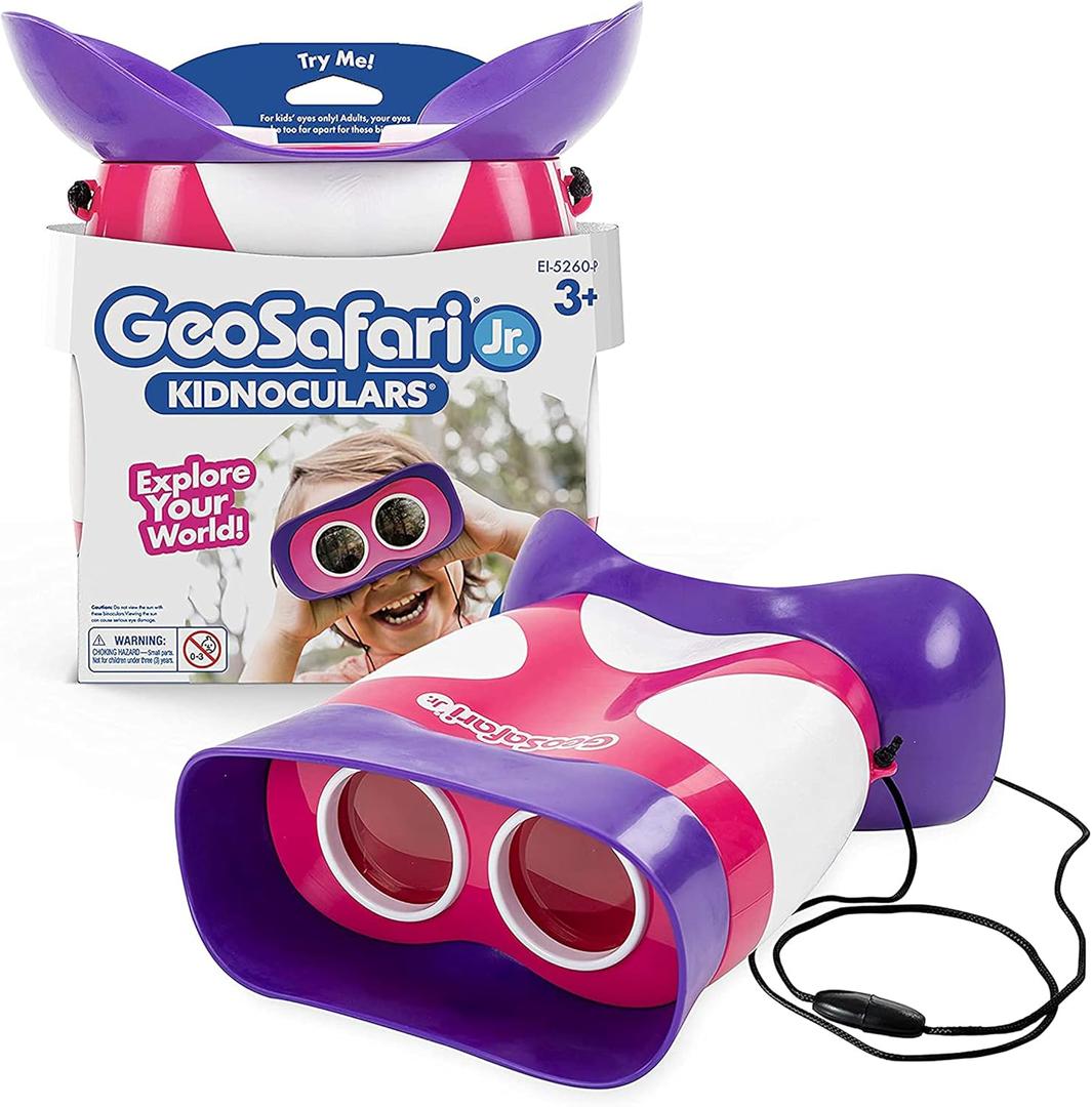 Educational Insights GeoSafari Jr. Kidnoculars Pink Binoculars For Toddlers & Kids, Toy for Boys & Girls, Classroom Must Haves, Ages 3+ (Multi-color)