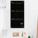 Black Glass Whiteboard Calendar 36" X 18" 3 Month Dry Erase White Board Planner Glass Large Wall Mounted Calendar with Marker Tray for Wall Home Office