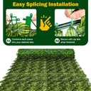 240x40 Inch Artificial Ivy Privacy Fence Screen, Faux Fencing Artificial Hedge, Green, Plastic, Garden Style