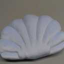 YRXRUS Seashell Pillow, Light Blue Shell Shaped Pillow, Outdoor Indoor Room Decor, Ocean Series Velvet Pillows, Throw Pillows for Patio, Bedroom Living Kids Room 3D Insert Pillow 18x13 Inch