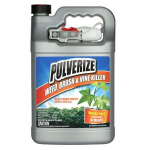 Pulverize Weed and Grass Killer Spray - Fast-Acting, Non-Selective Herbicide for Lawns, Gardens & Driveways - No Glyphosate & Non-Staining Formula - Kid & Pet Safe - 1 Gallon