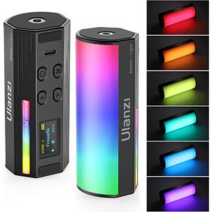 ULANZI Magnetic Light Wand, 360 Full Color RGB LED Video Light for Photography, 2000mAh Rechargeable Mini Light Stick for Video Shooting, 2500-9000K Handheld Tube Light for Vlog TikTok YouTube (1 Piece - Mini)