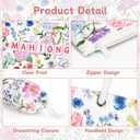 Bornerwhite 3 Pcs Empty Mahjong Bag Set for Tiles and Racks American Mahjong Case Travel Bag Tote Carrying Bags Cute Mah Jong Accessories Mahj Rack Storage Bags Carrying Case(Floral)