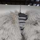 Flygo Women's Faux Fur Coat Fluffy Faux Fur Jacket Long Sleeve Lapel Furry Winter Jackets Shaggy Parka Short Coat (Light Grey), XL