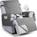 VANSOFY 100% Waterproof Recliner Chair Covers, Recliner Cover Non-Slip Dog Chair Cover Furniture Protector Washable Slipcover with Pocket, Elastic Straps for Pets, Dogs(Gray, 25")