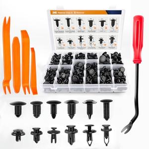 GOOACC 240PCS Bumper Retainer Clips Car Plastic Rivets Fasteners Push Retainer Kit 12 Popular Sizes Auto Push Pin Rivets Set -Door Trim Panel Fender Clips for GM Ford Toyota Honda Chrysler