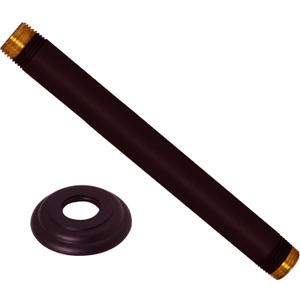 Westbrass D3608A-12 1/2" IPS x 8" Round Ceiling Mount Shower Arm with Flange, Oil Rubbed Bronze