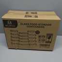 M MCIRCO 30 Pieces Glass Food Storage Containers with Snap Locking Lids,Glass Meal Prep Containers Set - Airtight Lunch Containers, Microwave, Oven, Freezer and Dishwasher (Gray), 50.1 oz