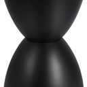 Leinuosen 16.73" H x 11.81" W Small Plastic Black Drum Side Table Plastic Hourglass Modern End Table Round Outdoor Stool Side Table for Coffee Patio Indoor Home Bedroom (Cover Cannot Be Removed)