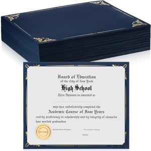 Fainne 70 Pcs Certificate Holder Foil Border Bulk 8.5 x 11 Inch Single Sided Award Diploma Cover for Letter Size Cardstock Document Paper Graduation School Marriage Supplies