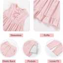 Toddler Girl Clothes Baby Girl Spring Summer Outfits 2Pcs Ruffle Sleeveless Top and Pants Set for 1-5 Years (Pink)