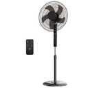 NEWBULIG 17" Pedestal Fan with Remote, 15H Auto Timer, Quiet Standing Fan for Bedroom, Living Room & Office, 3 Speeds, 3 Modes, Adjustable Height & 80 Oscillation