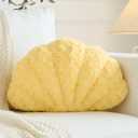 Shell Pillow, Seashell Throw Pillow Room Decor for Couch Bed, Shell Pillows Soft Plush Pillow, Sea Shell Decorative Beach Cushion Pillows (Goose Yellow, 18 X 13 Inches)
