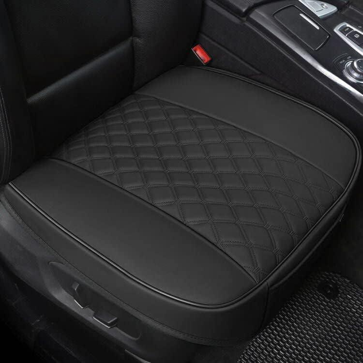 Black Panther PU Car Seat Cover, Front Seat Protector Compatible with 90% Vehicles,Embroidery,Anti-Slip & Full Wrapping Bottom (W 21.26 20.87 Inch)(1Piece,Black)