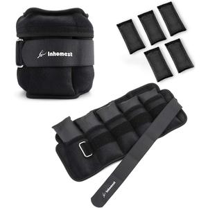 Adjustable Ankle Weights 1-5/10/12 Lbs Leg Weights for Men Women,Wrist Ankle Weights for Physical Therapy,Yoga Pilates,Workout,Walking,Jogging (Adjustable 5 Lb Set ( 2.5 Lb Each) - Black)