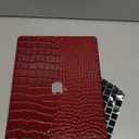 KEROM Compatible with MacBook Pro 14 inch Case 2025-2021 M4 M3 M2 M1 Pro/Max Chip A3403 A3186 A2991 A2780 A2485, Textured Crocodile Skin Aligator Skin PU Leather Hard Shell & Keyboard Cover, Burgundy, (Shiny Burgundy Crocodile)