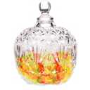 32oz Large Crystal Candy Jar with Lid, 950ml Glass Candy Dish Decorative Covered Glass Jar, Covered Cookie Bowls for Buffet, Party, Wedding, Home Decoration
