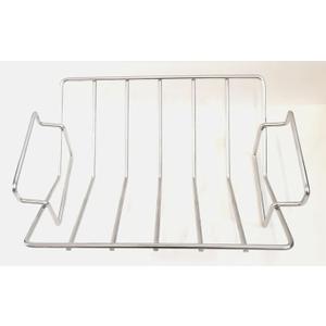 Multi-Purpose Grilling Rack Stainless Steel V-Rack for Roasting Turkey, Poultry, and Smoking/Grilling - Versatile BBQ Rib Rack for Big Green Egg - Easy to Clean, Non-Toxic.