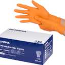 NORTHSKY Olympia Disposable Nitrile Gloves, 6 mil, Diamond, Orange 100 count (Medium)