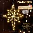2 Pack 16 Large Christmas Window Light Decorations, LED Bethlehem Christmas Star Window Silhouette Lights with Timer, 8 Models, Iron Frame, Battery Operated Lighted Xmas Star Decors (Warm White)