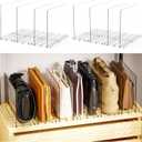 Handbag & Purse Organizer For Closet,8 Pack Adjustable Clear Acrylic Shelf Dividers and Handbag Storage Organizer,Plastic Clutch Dividers for Pocketbook,Book,Shopping Bag & Gift Bag,Sweater Organizer