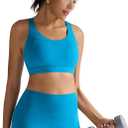 RUNNING GIRL Sports Bras for Women High Support,Racerback Supportive Molded Cup Sports Bra with Sewn in Pads (Blue, M)