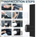 Nuanchu Portable Air Conditioner Window Vent Kit Sliding Window Seal Kit with Drawstring and Adhesive 10 x 40~64 inch Length Adjustable Fastener AC Vent Sealing Cloth for Dryer Hose(Black)