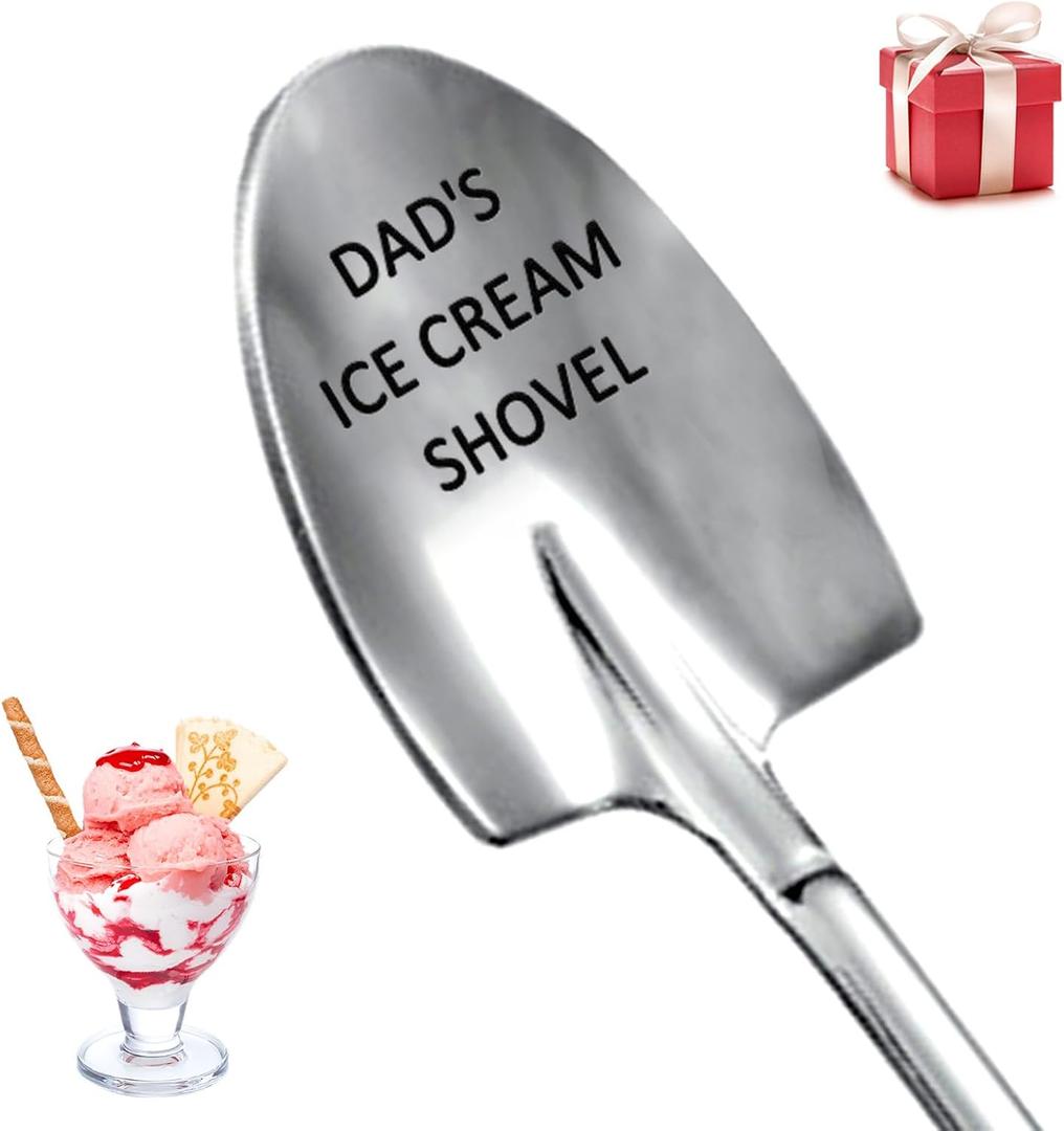 Dads Ice Cream Shovel Spoon Funny Gifts for Dad -Fathers Day Gifts from Daughter, Unique Personalized Gifts for Dad PaPa Father in Law Birthday Christmas Gifts