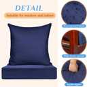 Hoteam 6 Set Outdoor Chair Cushions 20 x 20 Inch Patio Cushions Deep Seat Waterproof Patio Furniture Set for Replacement Removable Seat and Back (Navy Blue)