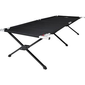 Teton Camping Cot with Patented Pivot Arm, Folding Camping Cot, Durable Heavy Duty Canvas, Comfortable Sleeping Bed for Adults, Portable 84" L 40" H ( Black )
