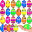 24 Pack 2.4 Inch Easter Eggs, Metallic Plastic Empty Gold Eggs Bulk for Easter Egg Hunt, Easter Basket Stuffers Fillers, Filling Treats and Party Favors