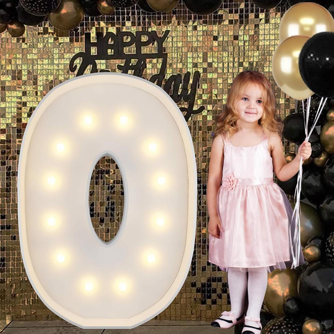 4FT Marquee Light Up Letters O, Big Marquee Letter for Baby Shower Birthday Engagement Wedding Marry Me Party Decor