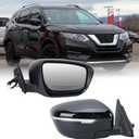 Right Passenger Side Mirror Compatible with Nissan Rogue 2014-2021 with Heated Manual Folding Turn Signal Power Glass 7 Pins (NOT FIT Rogue Sport)