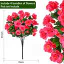 Waipfaru Outdoor Faux Plants Flowers for Outdoor Planters, 4 Large Bundles UV Resistant Artificial Flowers for Outdoors, Realistic Fake Silk Camellia Flowers for Outside Front Door Porch Patio Balcony