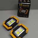 OTYTY LED Work Light 2-Pack, 30W 1500LM Portable Rechargeable Flood Lights with Magnetic Base, 4200mAh Battery for Outdoor, Camping, Hiking, Emergency, Car Repairing, Job Site Lighting (W840 Yellow)