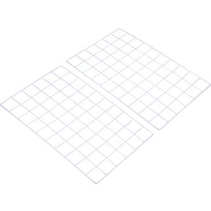 PATIKIL 20"x12" Wire Grid Panel, 2 Pack Wall Grid Decorative Panels Board Photo Pictures Display Decor Hanging Organizer for Home Office, White
