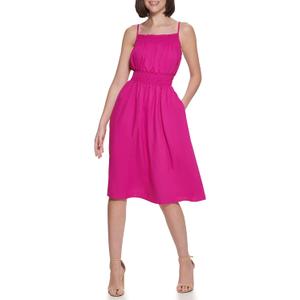 KENSIE Women's Smocked Cami Midi Dress, Orchid, Size 14