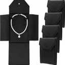 4Pcs Flannel Necklace Pouch Travel Jewelry Storage Case,black