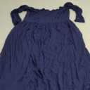 Amoretu Dresses for Women Short Sleeve Off Shoulder Maxi Flowy Casual Loose Plain Dress with Pockets (Large, Navy Blue)