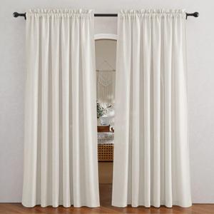 RYB HOME Linen Textured Sheer Curtains 84 inches Long, Privacy Semi-Transparent Sheer Window Curtains for Living Room Bathroom French Door, Linen, W 70 x L 84 inch, 1 Pair