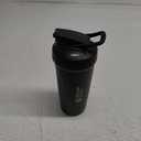 BlenderBottle Strada Shaker Cup Insulated Stainless Steel Water Bottle with Wire Whisk, 24-Ounce, Black