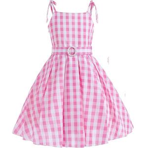 Princess Costumes Novelty Movie Cosplay Plaid Slip Dress Kids Birthday Party Fancy 9-10 Years(B-150)