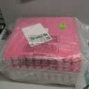 Typutomi 12pcs Plush Puzzle Foam Floor Mat, Soft Thicken Fluffy Interlocking Square Foam Tiles Area Rugs Carpet for Parlor Bedroom Decoration(11.8x11.8x0.55in,Rose Red&Pink)