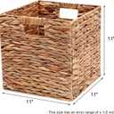 11x11in Wicker Storage Basket Set of 2 Collapsible Hyacinth Cube Storage Baskets,Storage Bins for Organizing Storage Basket with Built-in Handles