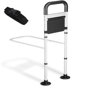 Decmerry Bed Rails for Elderly Adults Safety, ASTM Safety Approved Adjustable Bed Assist Rail for Seniors, 400lb Weight Capacity, with Storage Pocket & Fixing Strap, Fit King/Queen/Full/Twin Bed