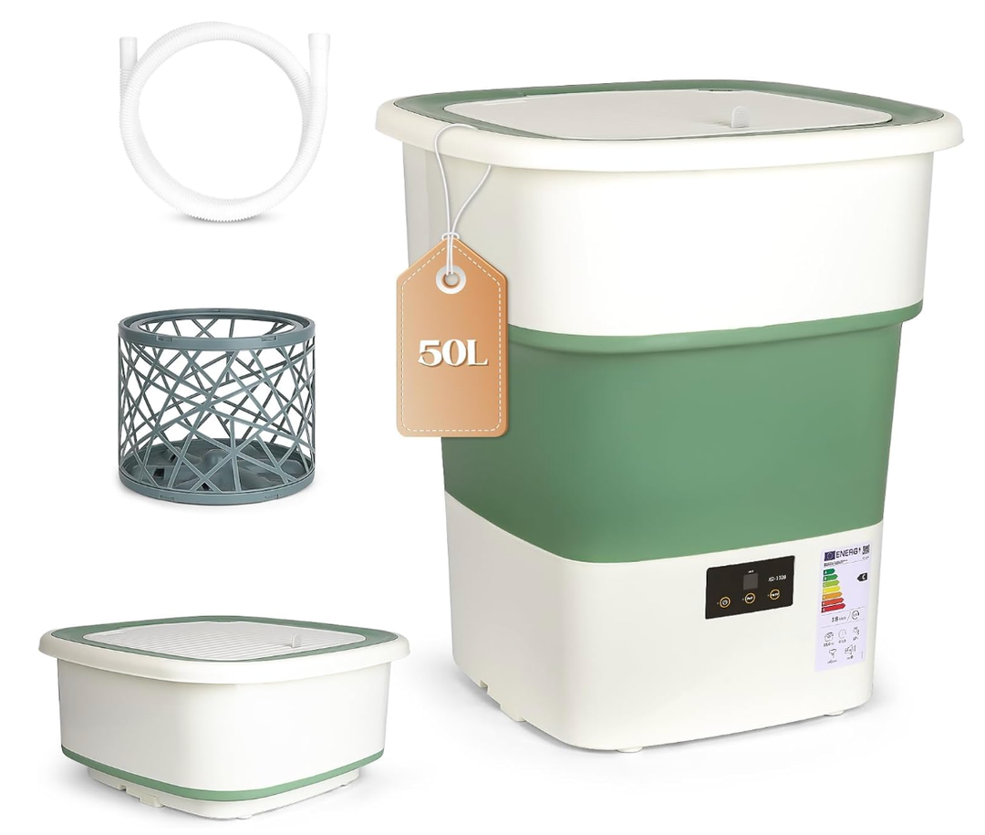 1.8 Cu.Ft Portable Washing Machine, Foldable Washer with Spin Basket