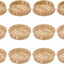 uxcell 12Pcs 50mm/1.97" Circular Soffit Air Vents, Plastic Soffit Vent Cover, Round Mesh Hole Louver for Bathroom Kitchen Cabinet Wardrobe, Orange