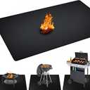 60 x 40 inch Under Grill Mats for Outdoor Grill, Double-Sided Fireproof, Oil and Waterproof Protective Mat for Grass and Deck, Outerdoor BBQ Fire Pit Fireplace Mat