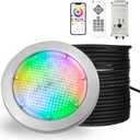 6 Inch 12V LED Pool Light, 50FT Cord Color Changing Underwater Light for Inground Pools & Spas, APP/Remote/Controller Triple Control, 120V to 12V Low Voltage, Fits 6 Wet Niches or Wall Mount