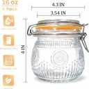 Amzcku Wide Mouth Vintage Mason Jars with Airtight Lid 16oz, Canister Quart Jars for Kitchen Storage - for Coffee, Sugar, Beans 6 Pack